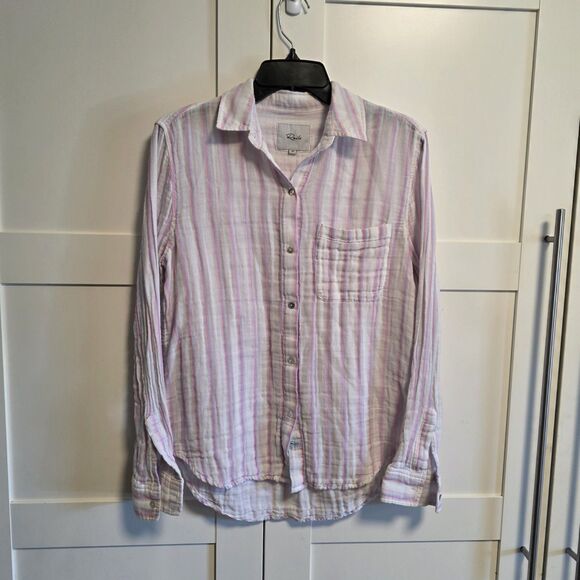 Rails $158 Ellis Gem Stripe Shirt, Top, Button Down, XS - Picture 1 of 12